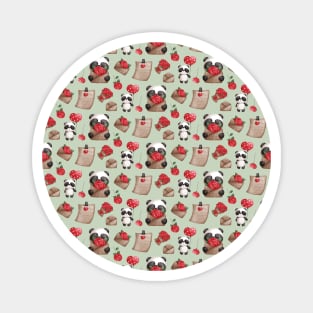 Cute Panda Bear Pattern for Valentine's Day Magnet